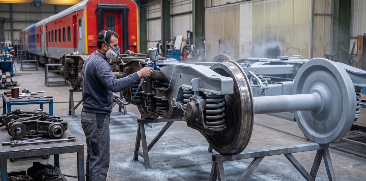Bogie coating application